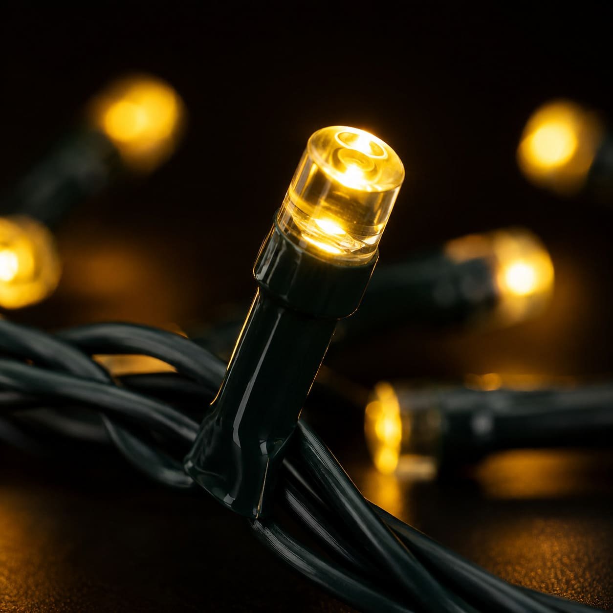 Dettaglio delle nostre Luci di natale bianco caldo 30 metri 300 led prolungabili a corrente