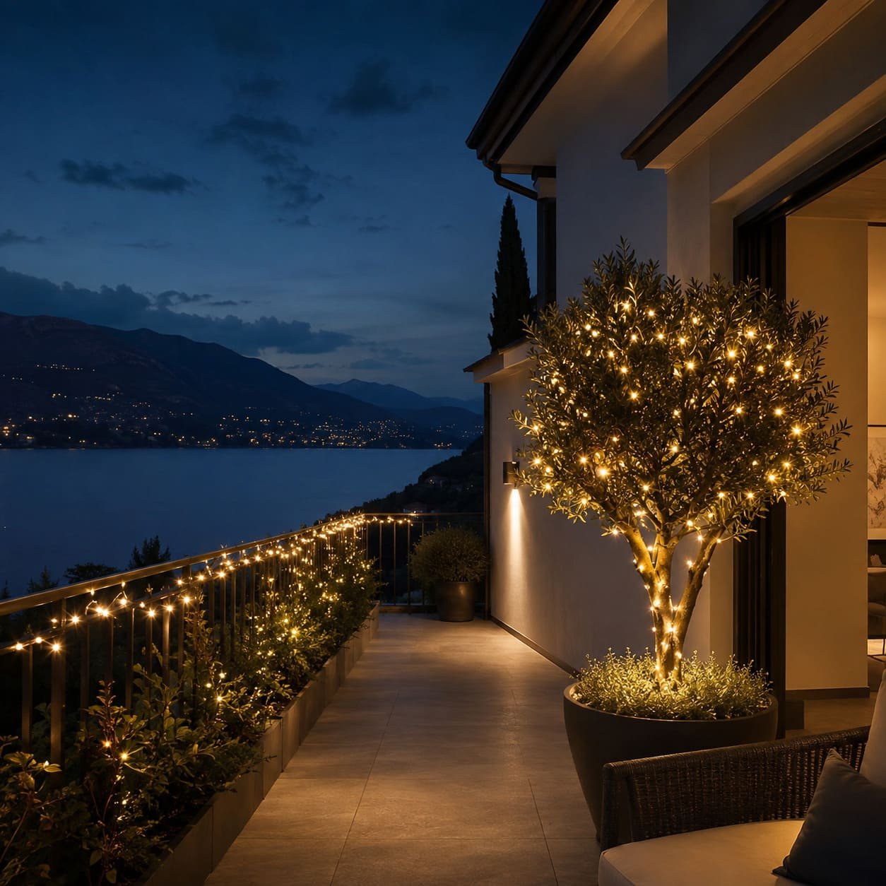 Ambientazione delle luci di natale da esterno 30 metri 300 led bianco caldo a corrente