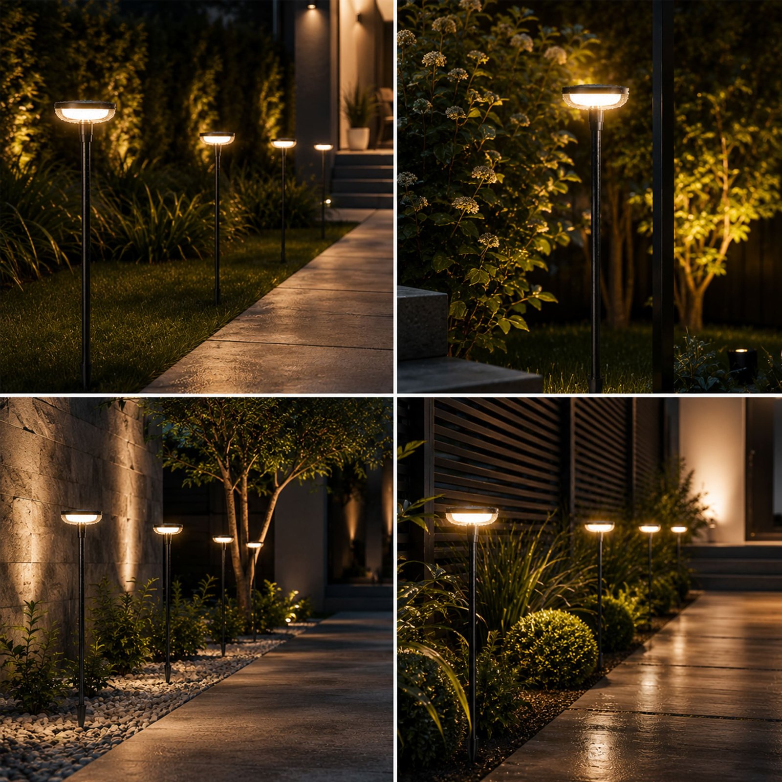 Luci Solari Giardino 40LM | Set 4-6 Pezzi IPX5 | 78cm Altezza | 14h Autonomia | Accensione Automatica - immagine 5