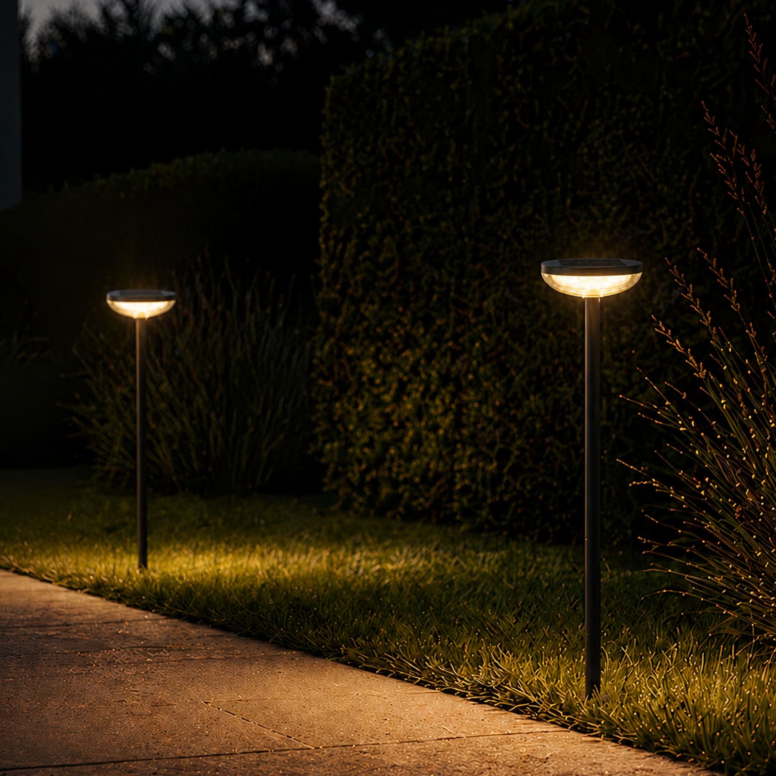 Luci Solari Giardino 40LM | Set 4-6 Pezzi IPX5 | 78cm Altezza | 14h Autonomia | Accensione Automatica - immagine 4