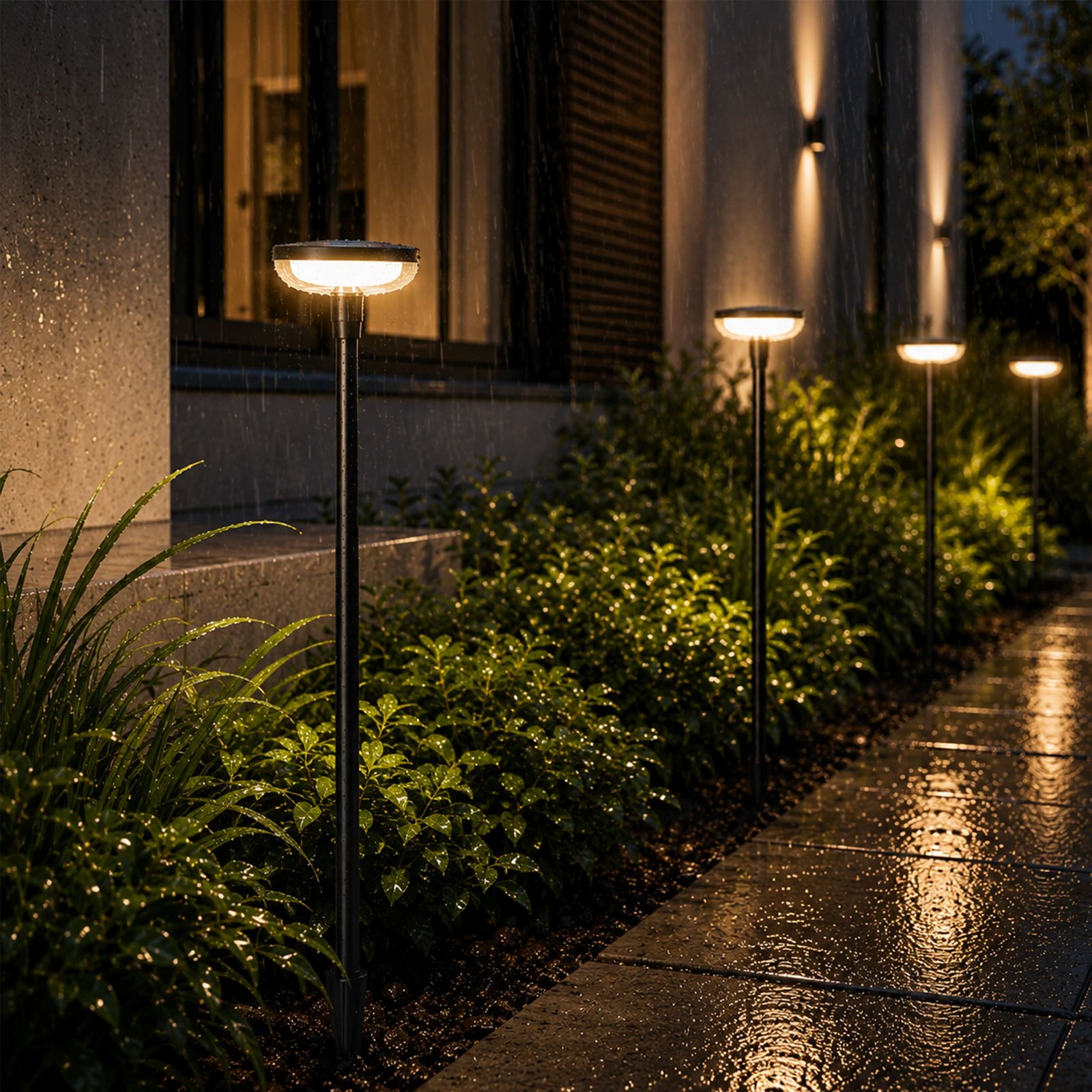 Luci Solari Giardino 40LM | Set 4-6 Pezzi IPX5 | 78cm Altezza | 14h Autonomia | Accensione Automatica - immagine 3