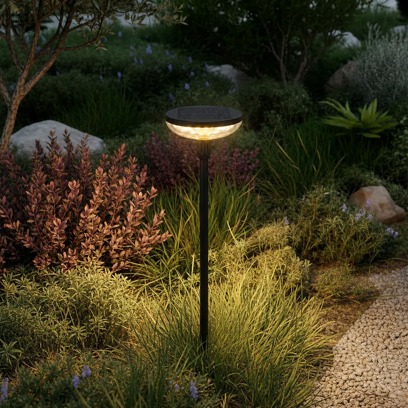 Luci Solari Giardino 40LM | Set 4-6 Pezzi IPX5 | 78cm Altezza | 14h Autonomia | Accensione Automatica - immagine 8