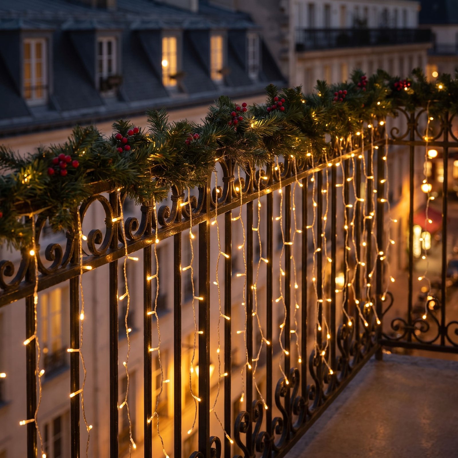 Tenda led natale 10 metri bianco caldo prolungabile da balcone