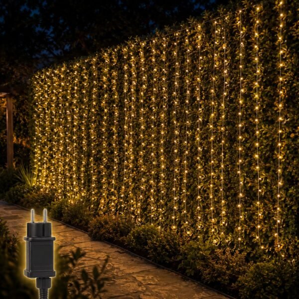 Tenda led di natale bianco caldo 3 metri per 3 metri 400 led da esterno